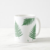Green Fern Lucky Pattern Koffie Mok Cup (Voorkant rechts)