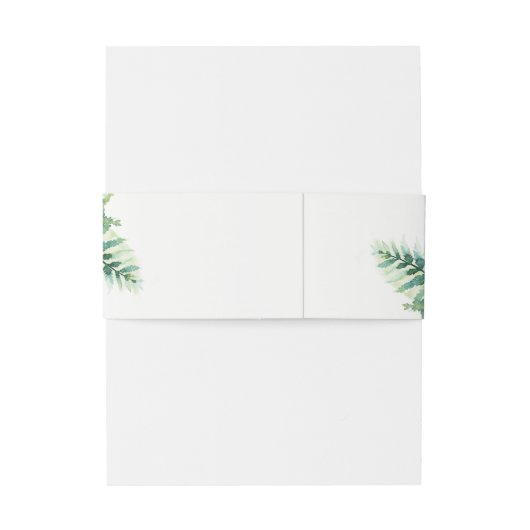 Green Fern Monogram Uitnodigingen Wikkel (Achterkant Voorbeeld)