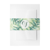Green Fern Monogram Waterverf Belly Bands Uitnodigingen Wikkel (Voorkant Voorbeeld)