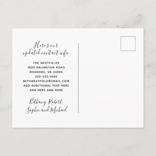 Green Fern New Address Simple Botanical Moving Aankondigingskaart (Achterkant)