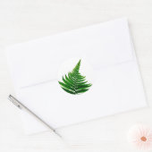 Green Fern Print Woodlands Leaf Ronde Sticker (Envelop)