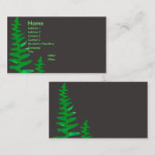 Green Fern Professional Waterverf house Plant Visitekaartje (Voorkant / Achterkant)