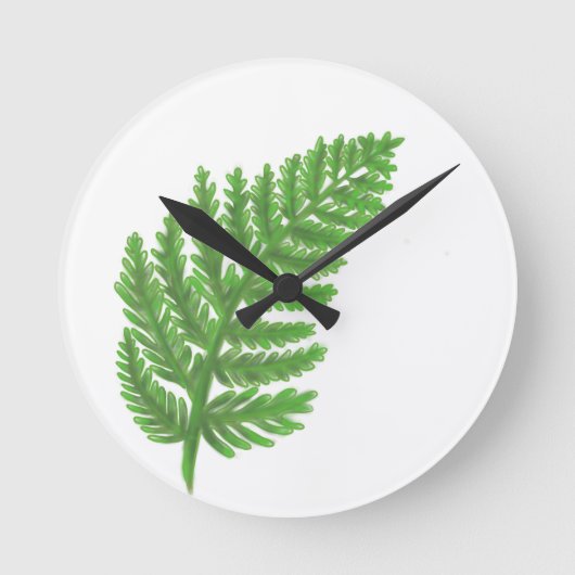 Green Fern Ronde Klok (Voorkant)