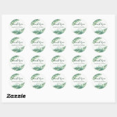 Green Fern Waterverf bruiloft dank u Ronde Sticker (Vel)