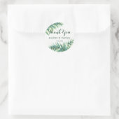 Green Fern Waterverf bruiloft dank u Ronde Sticker (Tas)