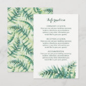 Green Fern Waterverf bruiloft informatie Kaarten (Voorkant / Achterkant)