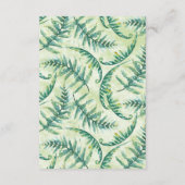Green Fern Waterverf bruiloft informatie Kaarten (Achterkant)