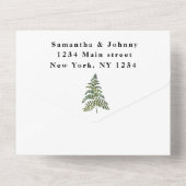 Green Fern Waterverf Foliage Botanical Wedding Al All In One Uitnodiging (Achterkant)