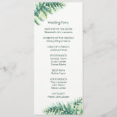 Green Fern Waterverf huwelijksprogramma's Programmakaart (Achterkant)