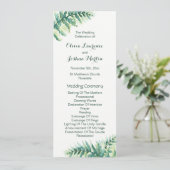 Green Fern Waterverf huwelijksprogramma's Programmakaart (Staand voorkant)