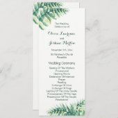 Green Fern Waterverf huwelijksprogramma's Programmakaart (Voorkant / Achterkant)