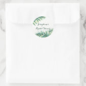Green Fern Waterverf Vrijgezellenfeest Ronde Sticker (Tas)