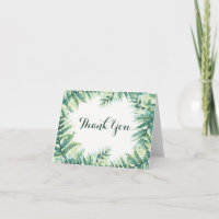 Green Fern Wedding Dank je wel kaart