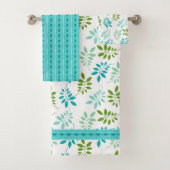 Green Ferns and Ribbons Bath Towel Set Bad Handdoek (Insitu)