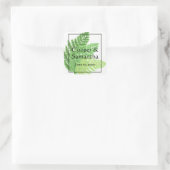 Green Ferns | botanisch Vierkante Sticker (Tas)