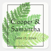 Green Ferns | botanisch Vierkante Sticker (Voorkant)