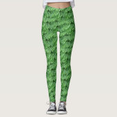 Green Ferns Natuur Pattern Leggings (Voorkant)