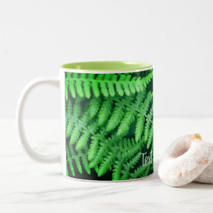 Green Ferns Natuur Personalized Tweekleurige Koffiemok