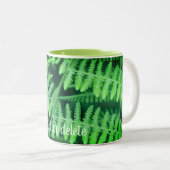 Green Ferns Natuur Personalized Tweekleurige Koffiemok (Voorkant rechts)