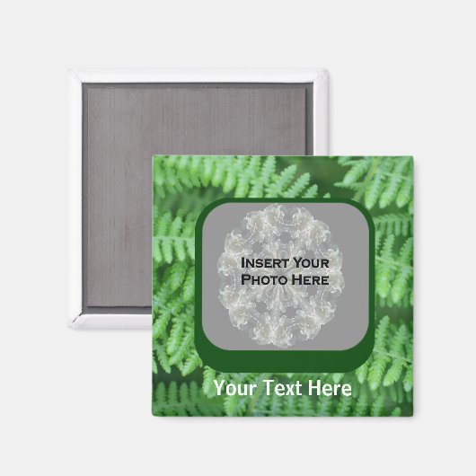 Green Ferns Pattern Photo Magnet (Voorkant / Achterkant)