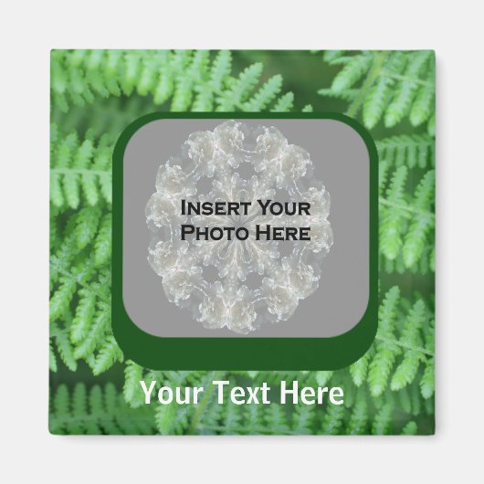 Green Ferns Pattern Photo Magnet (Voorkant)