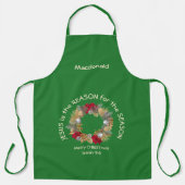 Green Festive JESUS IS DE REDEN VOOR Kerstmis Apro Schort (Voorkant)