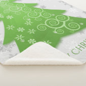 Green Festive kerstboom Sherpa Blanket Deken (3/4)
