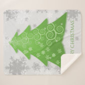 Green Festive kerstboom Sherpa Blanket Deken (Voorkant (horizontaal))