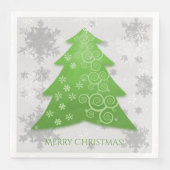 Green Festive-kerstboompapier Napels Servet (Voorkant)