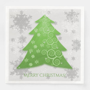 Green Festive-kerstboompapier Napels Servet