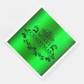 Green Festive Merry-kerstpapier Napkin Servet (Hoek)