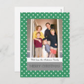 Green Festive Stars Holiday Foto Briefkaart (Voorkant / Achterkant)