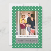 Green Festive Stars Holiday Photo Flat Kaart (Voorkant)