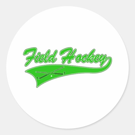Green Field Hockey Ronde Sticker (Voorkant)