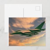 Green Fighter Jet-Vliegtuig Briefkaart (Voorkant / Achterkant)