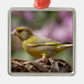 Green Finch Metalen Ornament (Voorkant)