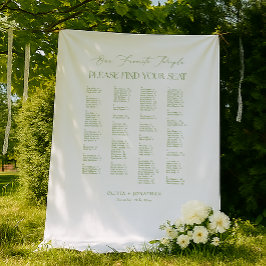 Green Find Your Seat Fabric Wedding Seating Chart Wandkleed