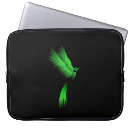 Green Fire Bird Laptop Sleeve