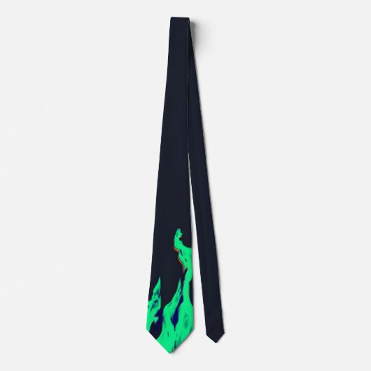 Green fire – Grünes Feuer – Flamme Flame Flames Stropdas (Voorkant)