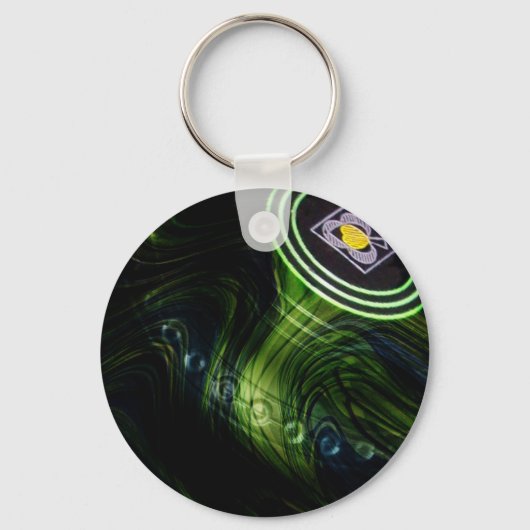 Green Fire Lawn Bowl, Keyring Sleutelhanger (Voorkant)