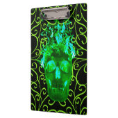Green Fire Skull Klembord (Links)