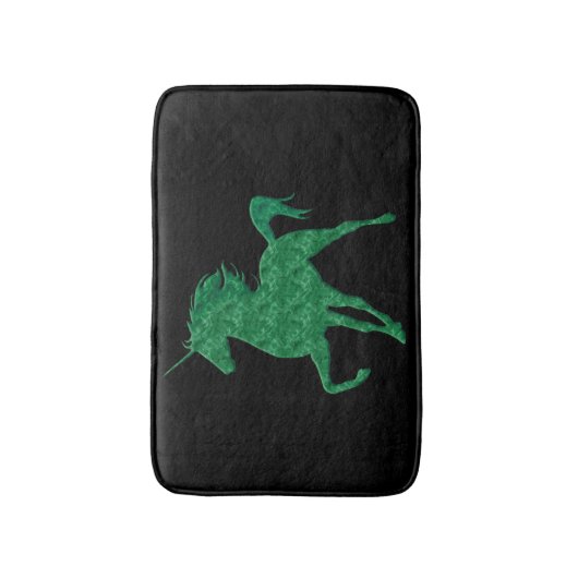 Green Fire Unicorn Bath Mat (Voorkant Verticaal)