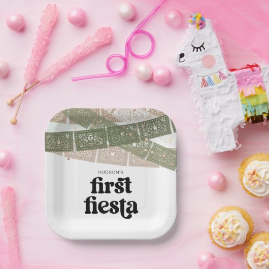 Green First Fiesta verjaardagsfeest Borden Papieren Bordje (Feest)