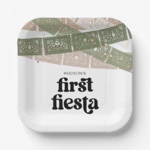 Green First Fiesta verjaardagsfeest Borden Papieren Bordje