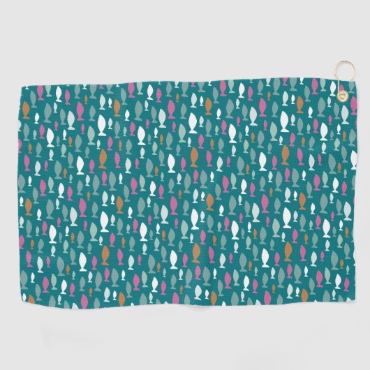 Green Fish Shoal Golfhanddoek (Horizontaal)