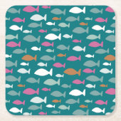 Green Fish Shoal Kartonnen Onderzetters (Voorkant)