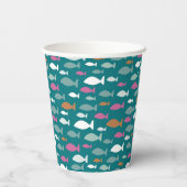 Green Fish Shoal Papieren Bekers (Achterkant)