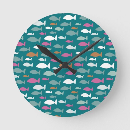 Green Fish Shoal Ronde Klok (Voorkant)