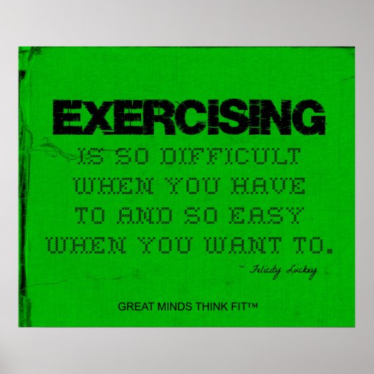 Green Fitness Poster - Oefening! (Voorkant)