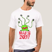 Green Five Eyes Alien Creature T-Shirt (Voorkant)